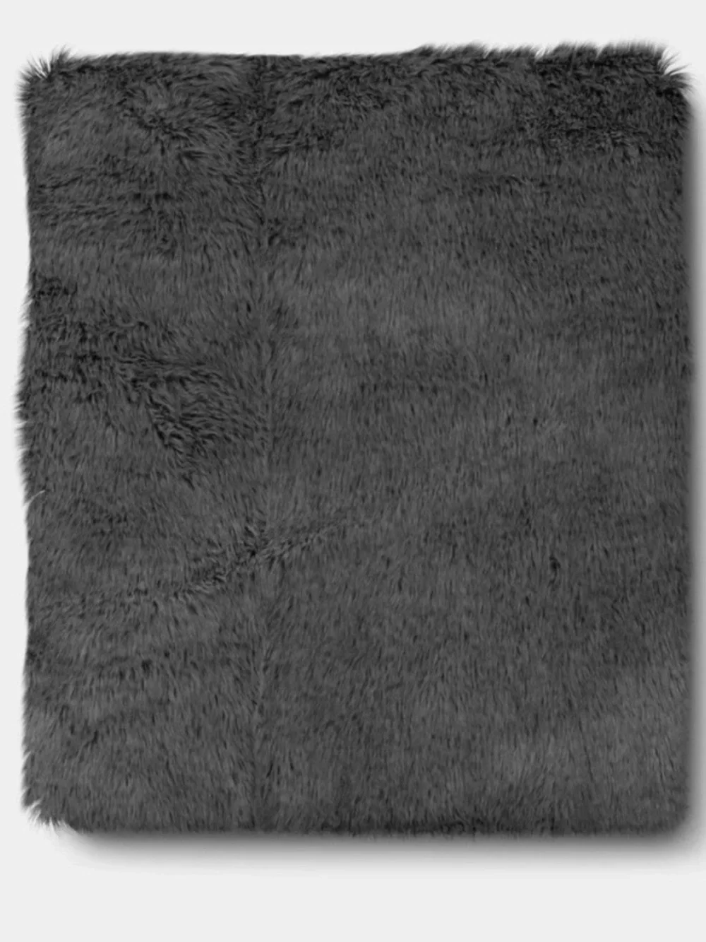 Threshold Gray Faux Fur Throw Blanket